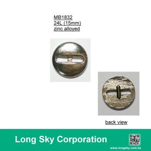 (MB1832/24L) 2孔銀色金屬男裝鈕釦