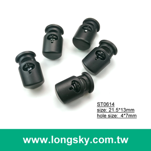 (#ST0614) 4mm洞矮橢圓柱單孔塑膠彈簧繩扣