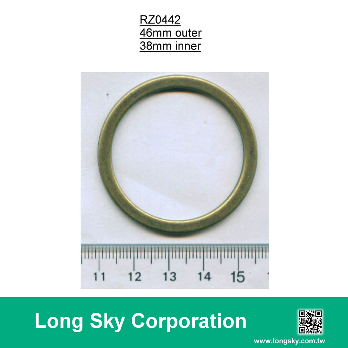 (#RZ0442/38mm) 外套裝飾環內徑38mm圓形織帶帶環