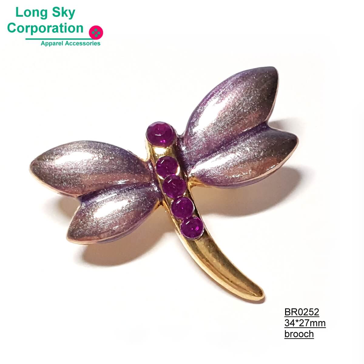 (BR0250~2) 蜻蜓造型烤漆效果鑽飾套裝胸針
