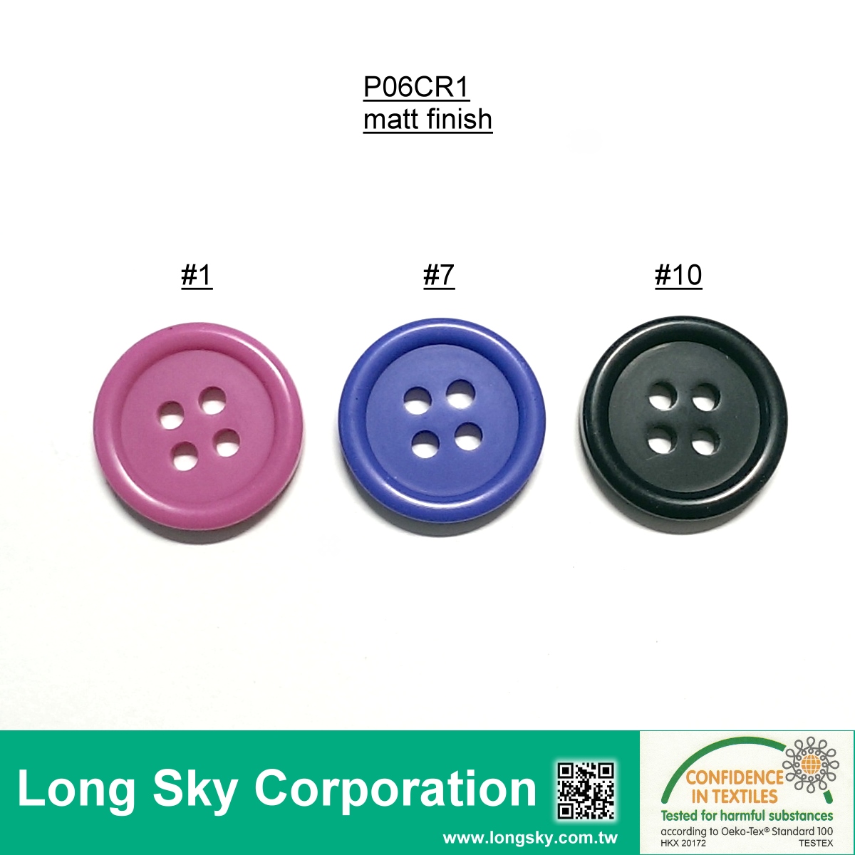(#P06CR1-4HS) 15mm 4孔DIY亮面縫線塑膠鈕釦現貨8色可選